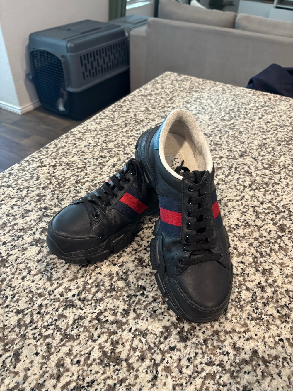 Gucci Black Leather Nathan Sneakers | Black | Size 8